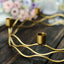 Round Wreath Taper Candelabra 5 Arm Gold Metal Decorative Centerpiece - Tabletop Candle Holder 12"