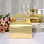 25 Pack Metallic Gold Candy Gift Tote Gable Boxes, Party Favor Treat Bags - 6"x3.5"x7"