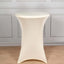 Spandex 30" Round Cocktail Table Cover Ivory - Easy to Maintain Stretch Fitted Highboy Tablecloth