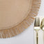 4-Pack Placemats Fringe Edge Design Natural Jute Round - Rustic Boho Chic Burlap Table Decor 16"