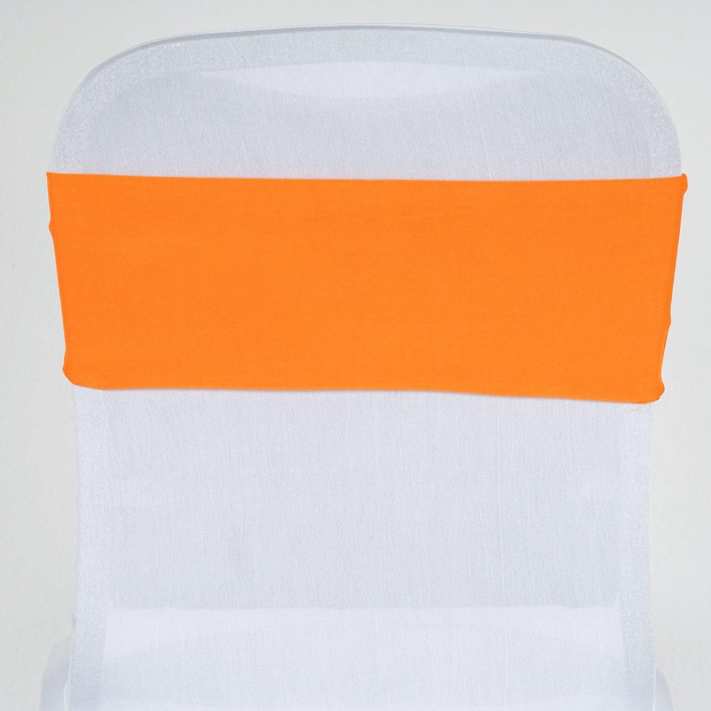 5 Pack Stretch Spandex Chair Sashes Orange - Fitted Finish Two Ply Heavy Duty Chair Bands 5"x12"
