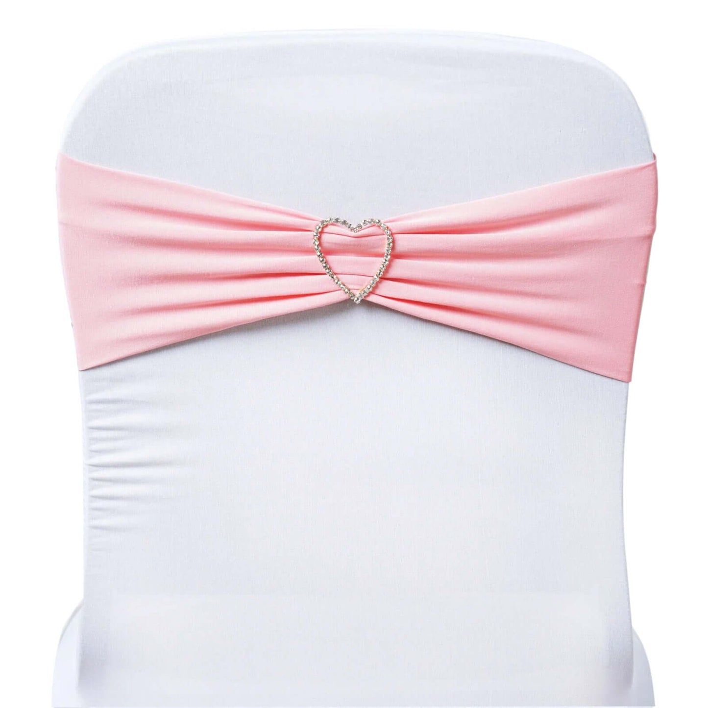 5 Pack Stretch Spandex Chair Sashes Pink - Fitted Finish Two Ply Heavy Duty Chair Bands 5"x12"