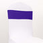 5 Pack Spandex Chair Sashes Purple with Gold Rhinestone Buckles - Reusable Four-Way Stretch Sash Bands 5"x14"