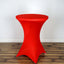 Spandex 30" Round Cocktail Table Cover Red - Easy to Maintain Stretch Fitted Highboy Tablecloth