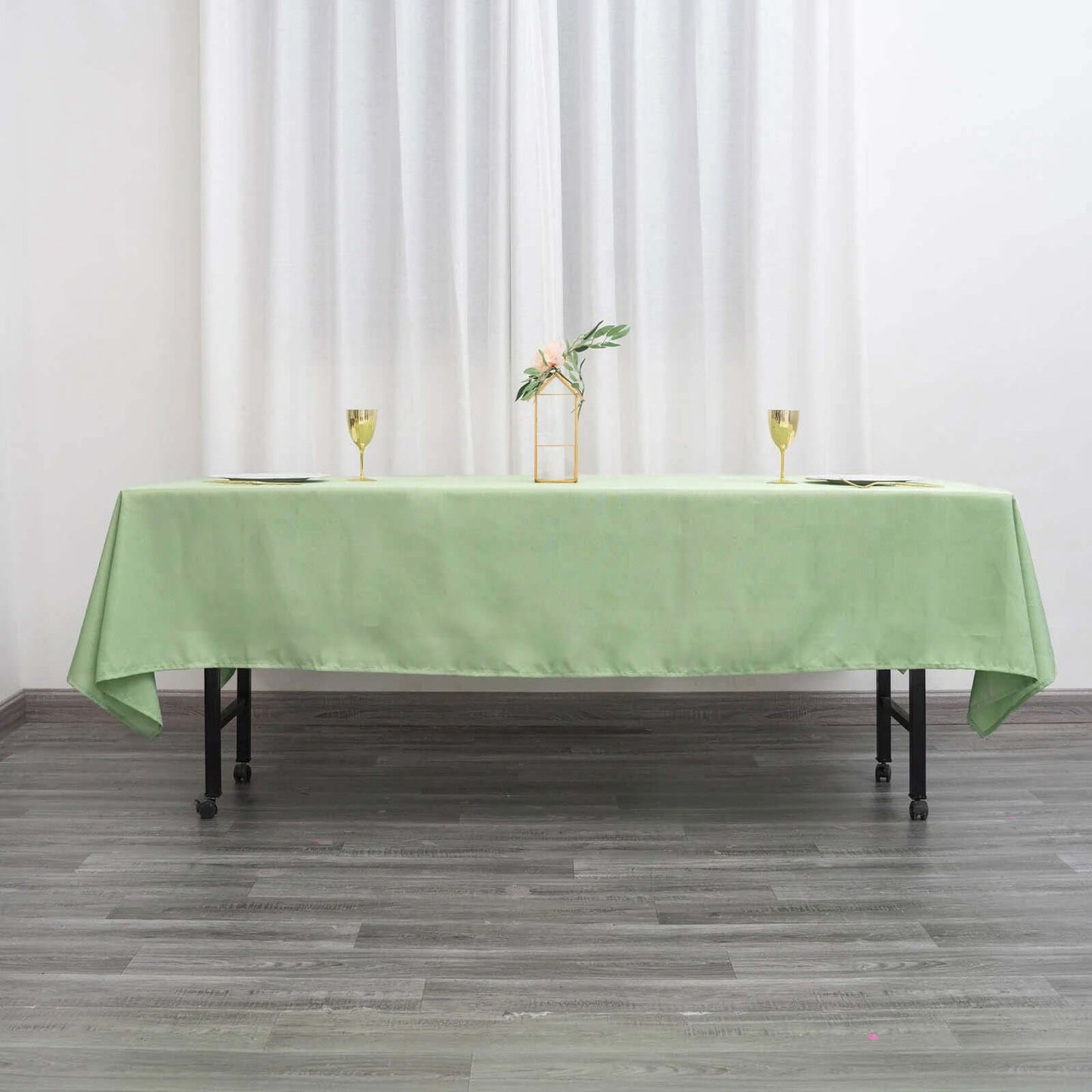 Polyester 60"x102" Rectangle Tablecloth Sage Green - Durable and Stylish Table Cover