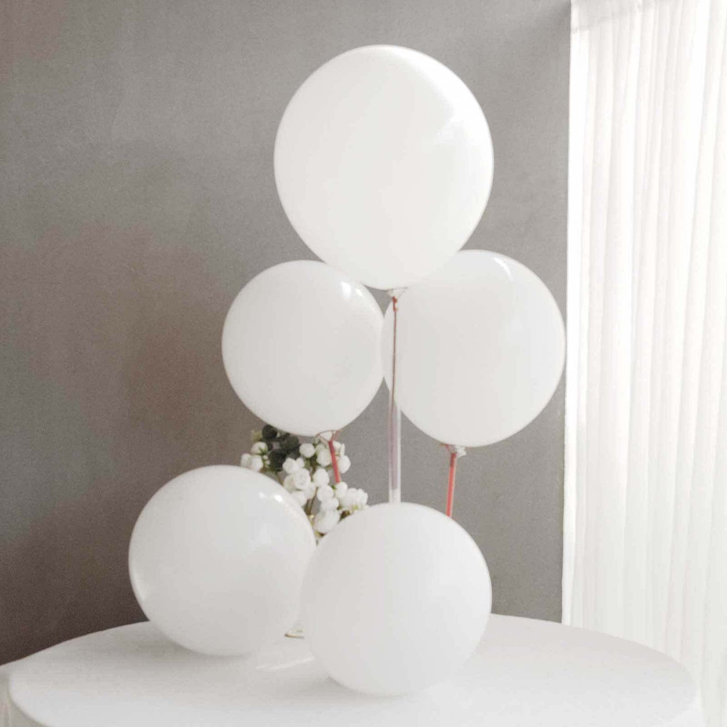 10 Pack 18" Matte Pastel White Helium or Air Latex Party Balloons