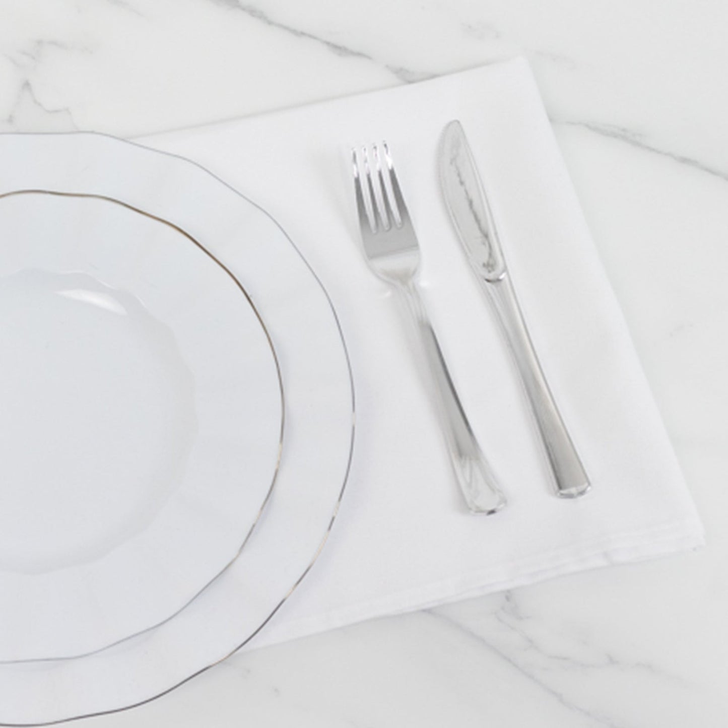 5 Pack Cotton Blend 20"x20" Napkins White - Wrinkle-Resistant & Washable Dinner Napkins for Everyday Use