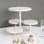 4-Tier Wooden Cake Stand Whitewash with Round Tiered Trays - Rustic Cupcake Tower Dessert Display 14" Tall