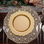 10-Pack Plastic 10" Round Dinner Plates in Gold with Gold Scalloped Rim - Disposable Party Plates