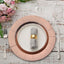 10-Pack Disposable Round Charger Plates in Rose Gold with Leathery Texture - Durable 1100GSM Cardboard Placemats 13"