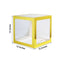 2 Pack 12" Metallic Gold Clear Baby Shower Party Decoration Boxes, Transparent DIY Balloon Boxes
