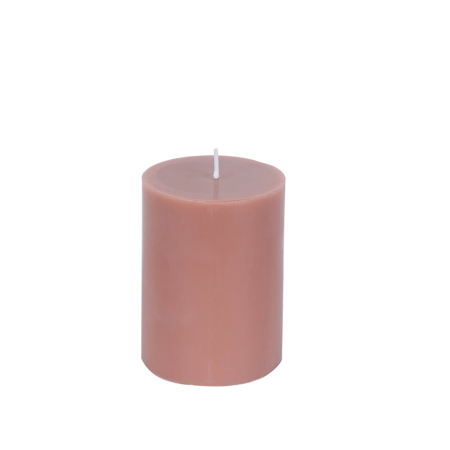 12-Pack 3"x4" Unscented Dripless Pillar Candles â€“ Dusty Rose Long-Burning Wax Candles with Cotton Wicks for Home, Weddings & Event Decor