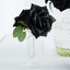 24 Roses 5" Black Artificial Foam Flowers With Stem Wire and Leaves