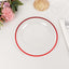10-Pack Plastic 7" Round Appetizer Plates in Clear with Red Rim - Sleek Disposable Salad Plates for Banquets & Special Occasions