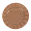 10-Pack Plastic 11" Round Dinner Plates in Coffee Brown Ruffled Rim with Gold Edging - Sturdy Disposable Dinnerware