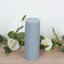 12-Pack 3"x8" Unscented Dripless Pillar Candles â€“ Dusty Blue Long-Burning Wax Candles with Cotton Wicks for Home, Weddings & Event Decor