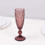 6-Pack Champagne Flute Glasses Transparent Dusty Rose Textured Crystal Cut Design - Chic Wine Goblets for Parties & Events 6oz 8"
