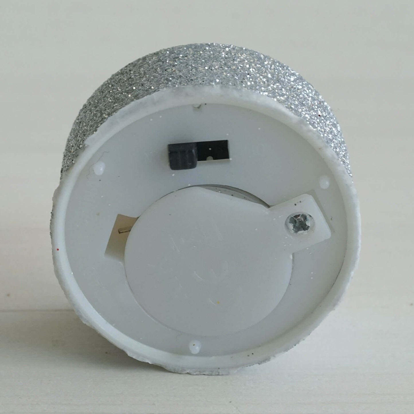 12-Pack LED Tealight Candles Glitter Silver Design - Flameless Battery Operated Tea Lights