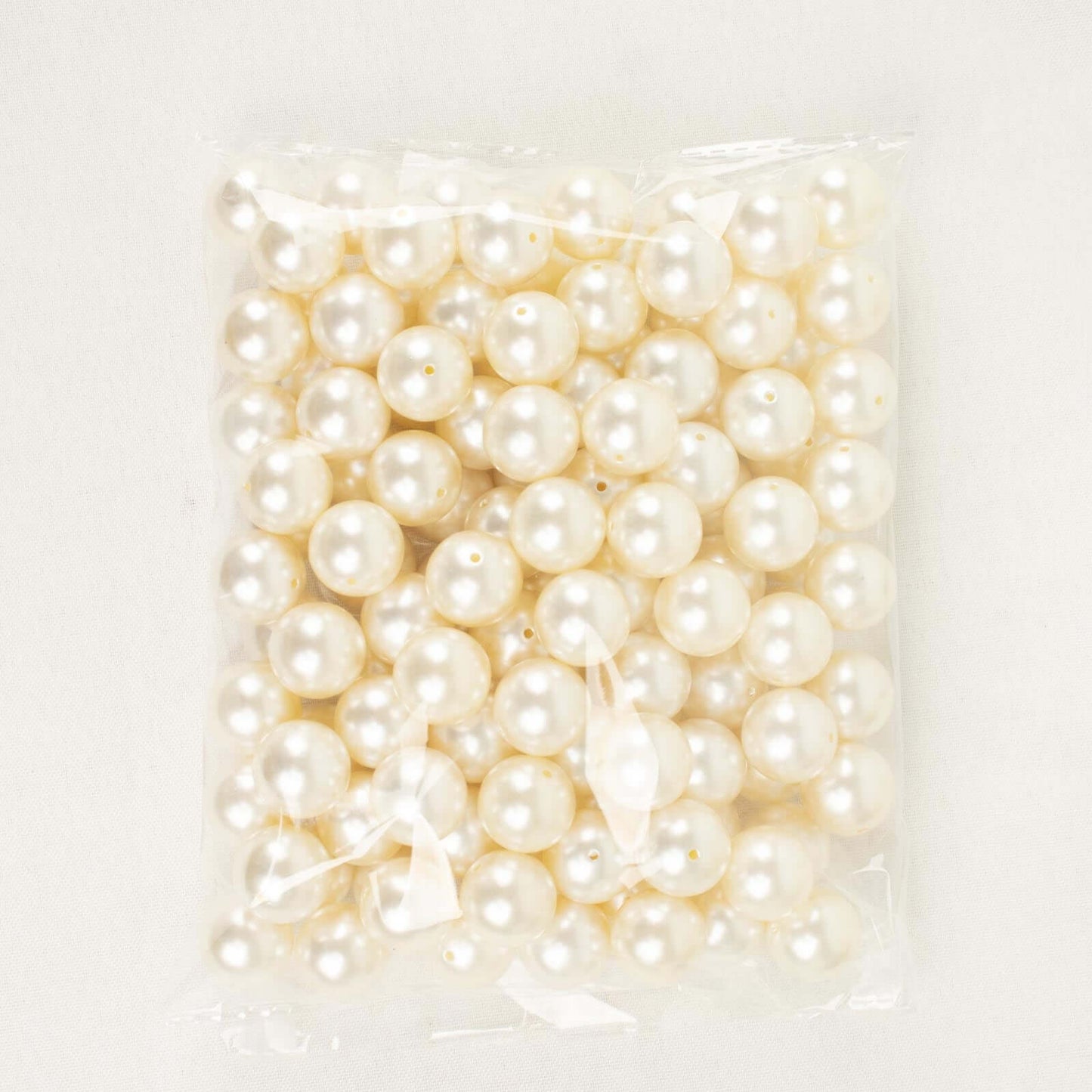 120-Pack Faux Craft Pearl Beads Ivory - Glossy Beads with Holes for Vase Filler Jewelry Making Bridal Accessories & Event Decor 20mm
