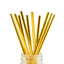 50-Pack Paper Drinking Straws Metallic Gold Foil Food Grade - Disposable Biodegradable Straws for Events 8"