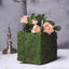 4-Pack Square Planter Boxes Covered with Inner Lining Green Preserved Moss - Flower Basket Centerpieces 6"