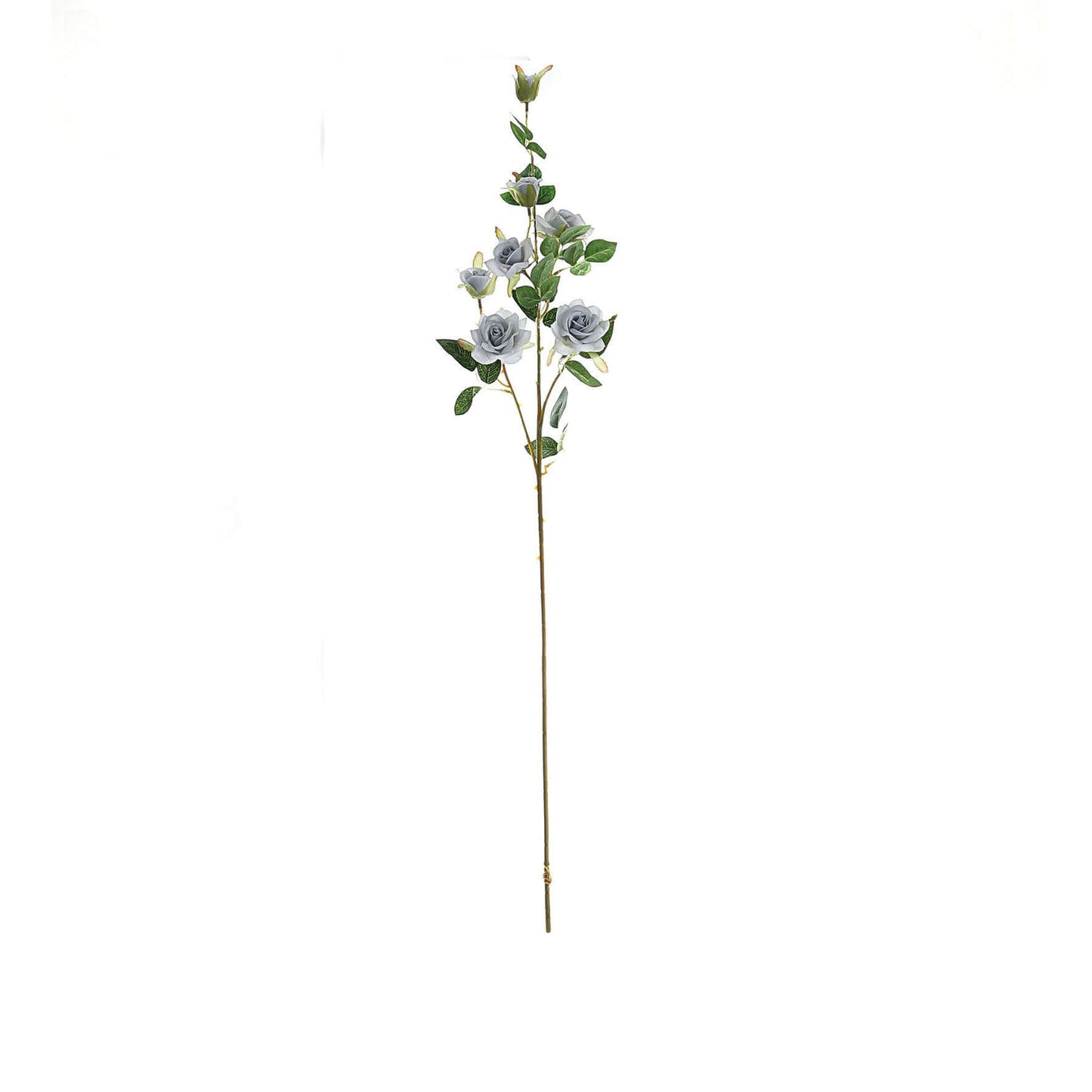 2 Stems 38" Tall Silver Artificial Silk Rose Flower Bouquet Bushes