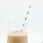 25-Pack Paper Straws White/Silver Striped - Stylish Disposable Straws for Drinks 8"