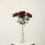 3 Stems Burgundy 27" Artificial Silk Chrysanthemum Bouquet Flowers, Large Faux Mum Branches