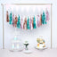 7.5ft Long Turquoise Hanging Foil Tassel Garland, Metallic Tinsel Fringe Banner Party Streamer Backdrop Decorations