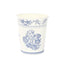 24 Pack Disposable Paper Cups in White Royal Blue Damask Floral Pattern, Elegant Party Cups - 9oz