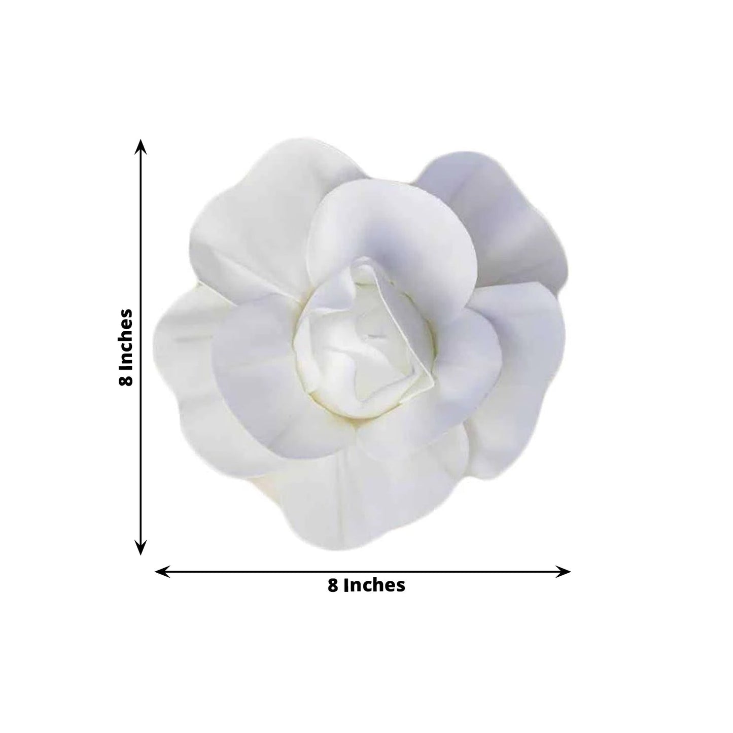 6 Pack 8" White Real Touch Artificial Foam DIY Craft Roses