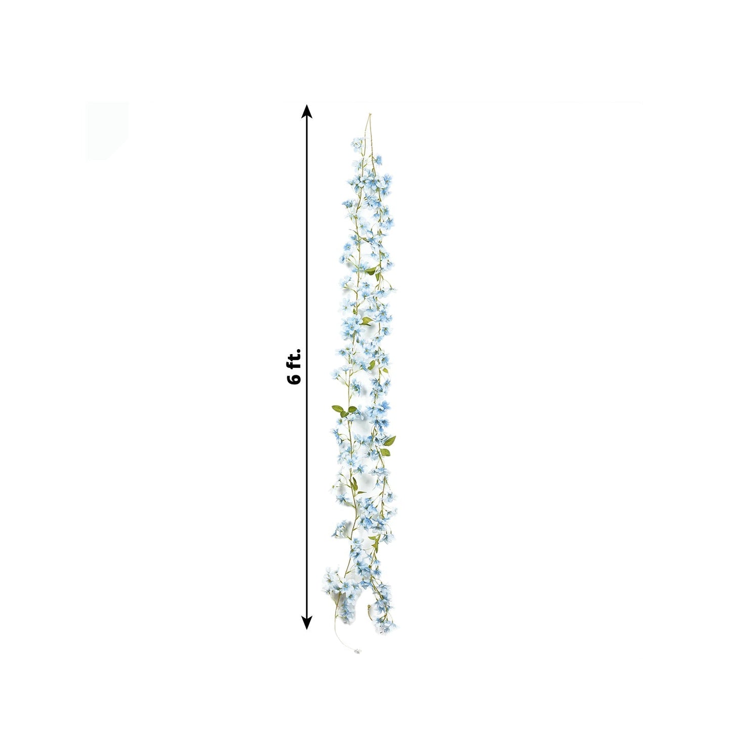 2-Pack Garland String Lights Jasmine Silk Flower Design Blue Warm White - Battery Operated Hanging DÃ©cor 6ft