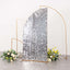 6ft Silver Double Sided Big Payette Sequin Chiara Wedding Arch Cover For Half Moon Backdrop Stand