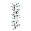6ft Burgundy Real Touch Artificial Rose and Leaf Flower Garland Vine