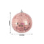 4 Pack 6" Rose Gold Foam Disco Mirror Ball With Hanging Strings, Holiday Christmas Ornaments
