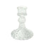 6-Pack Glass Taper Candlestick Holders Diamond Pattern Design Clear - Reversible Crystal Pillar Votive Stands 4"