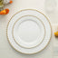 10-Pack White Plastic Dessert Plates â€“ 8" Round with Gold Beaded Rim, Disposable for Parties & Events