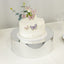 Acrylic Cake Stand Display Box 14" Round - Mirror Finish Silver, Versatile Pedestal Riser for Events