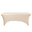 Stretch Spandex 6ft Rectangle Tablecloth Beige - Durable Form-Fitting Table Cover for Events & Presentations
