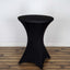 Spandex 30" Round Cocktail Table Cover Black - Easy to Maintain Stretch Fitted Highboy Tablecloth for Stylish Events