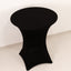 Spandex 36" Round Cocktail Table Cover Black - Easy to Maintain Stretch Fitted Highboy Tablecloth