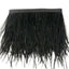39" Black Real Ostrich Feather Fringe Trim With Satin Ribbon Tape