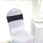 5 Pack Stretch Spandex Chair Sashes Black - Classy Reusable Chair Bands with Silver Diamond Ring Slide Buckle 5"x14"