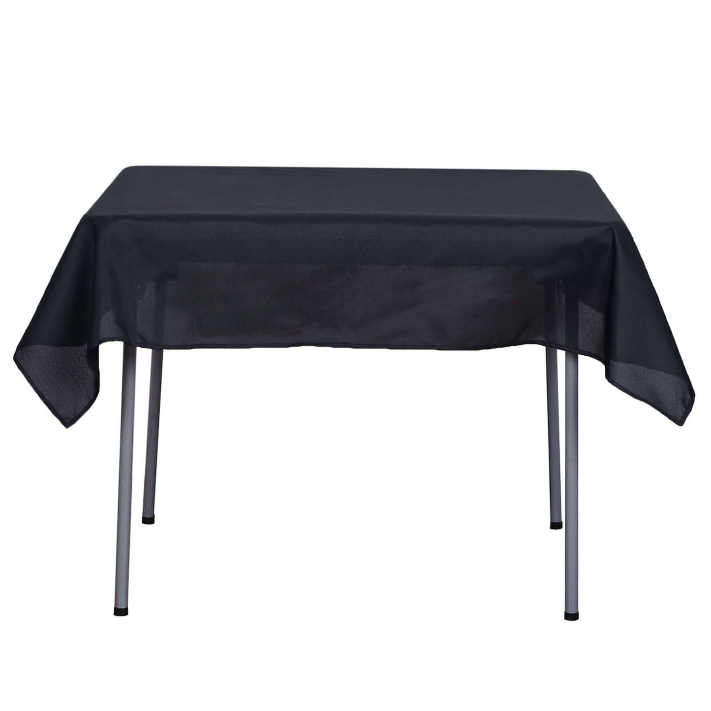 Polyester Square 54"x54" Tablecloth Black - Wrinkle-Resistant & Durable Table Cover for Events