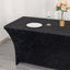 Crushed Velvet Fitted Rectangular 6ft Table Cover Black - Wrinkle-Free Stretchy Tablecloth