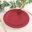 25-Pack Paper 12" Round Charger Plates in Burgundy with Geometric Prism Design - Disposable 400GSM Serving Trays