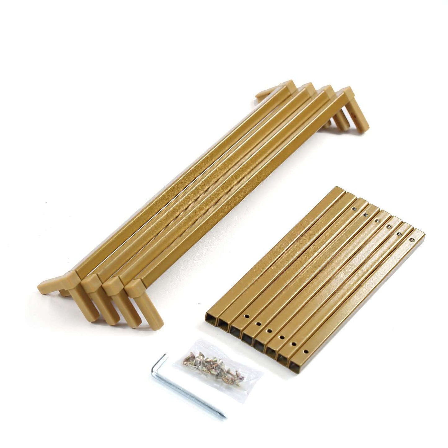 2-Pack Wedding Flower Stand Gold Metal Geometric Column Frame Rectangular - Versatile Floral Pedestal for Sophisticated Arrangements 12"