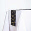 Polyester 9ft Table Runner Black with Gold Foil Modern Geometric Accent