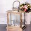 Stainless Steel Candle Lantern Cage Top Design Rose Gold - Outdoor Metal Patio Lantern Centerpiece 10"