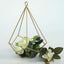 2-Pack Tealight Candle Holders Gold Metal Pentagon Geometric Open Frame - Flower Stand 9"